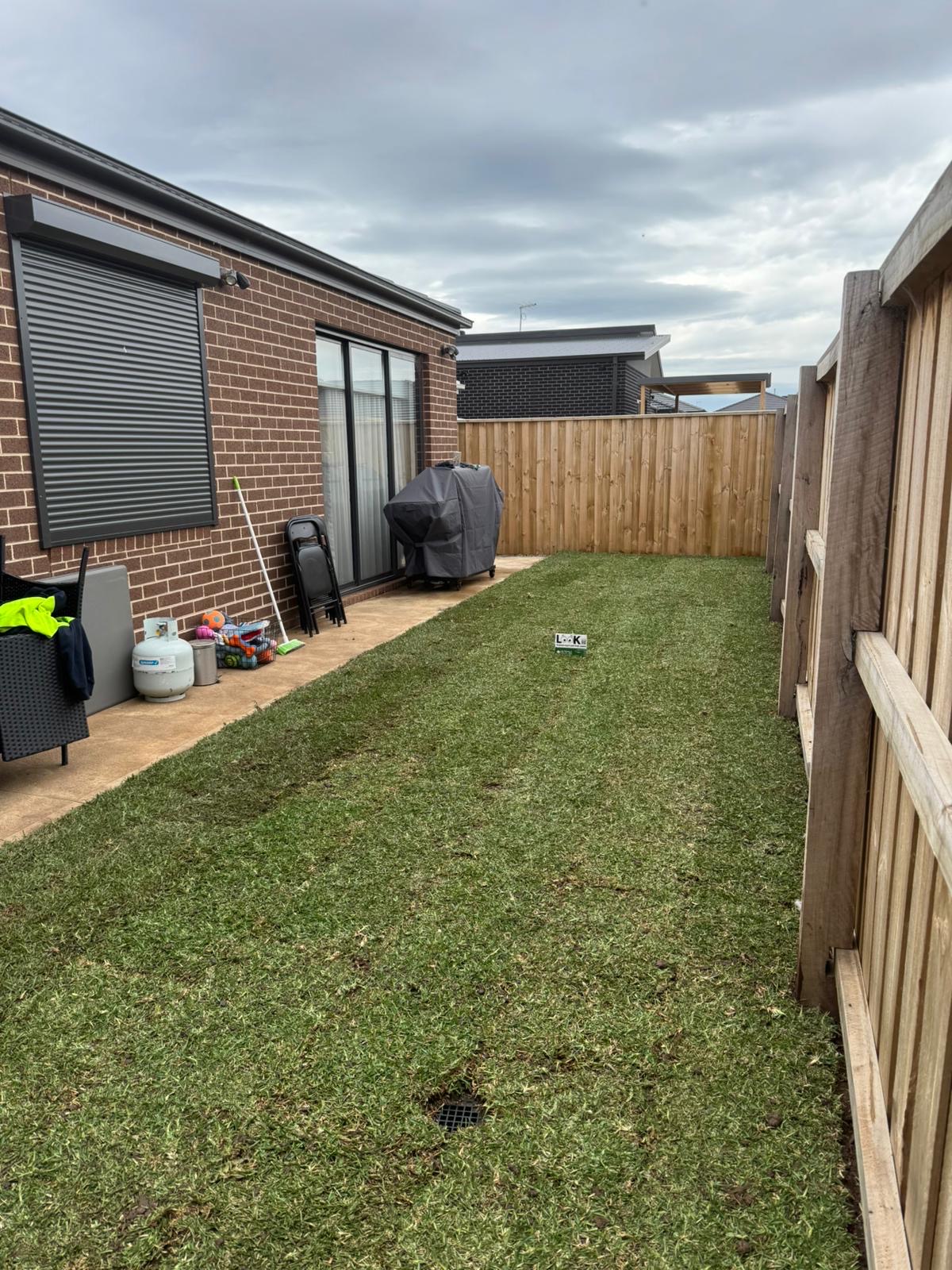 Turf installation Melbourne backyard new build
